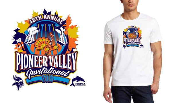 2018 48th Annual Pioneer Valley Invitational MA SWIM logo design