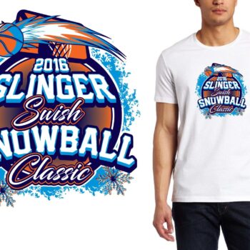 PRINT 12 10 16 Slinger Swish Snowball Classic basketball logo design