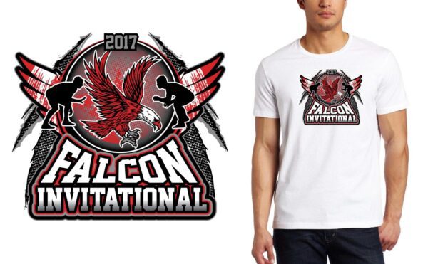 PRINT 12 2 2017 Falcon Invitational Wrestling logo design