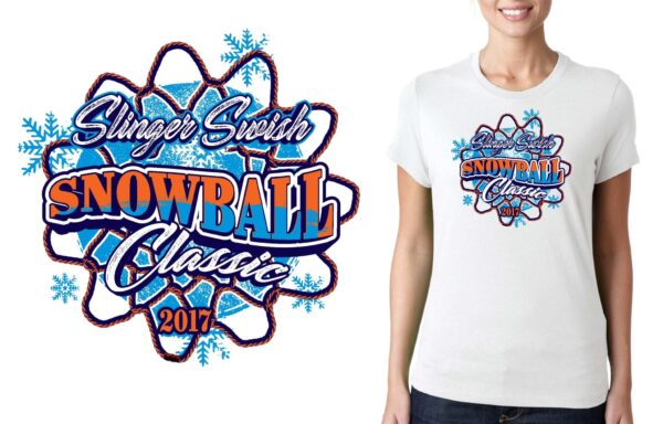 PRINT Slinger Swish Snowball Classic basketball logo design