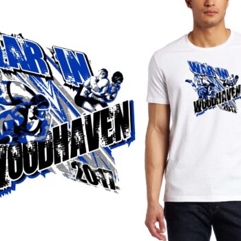 PRINT 017 War In Woodhaven wrestling logo design