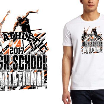 PRINT 2017 M F Athletic High School Invitational track logo design