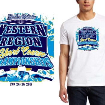 PRINT 17 Western Region Swim Competition Championships ON swim logo design