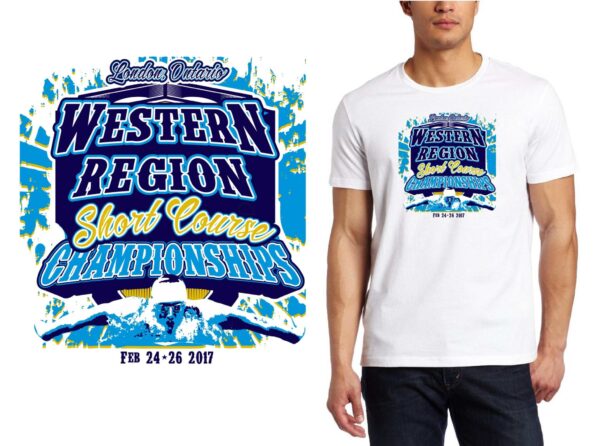 PRINT 17 Western Region Swim Competition Championships ON swim logo design