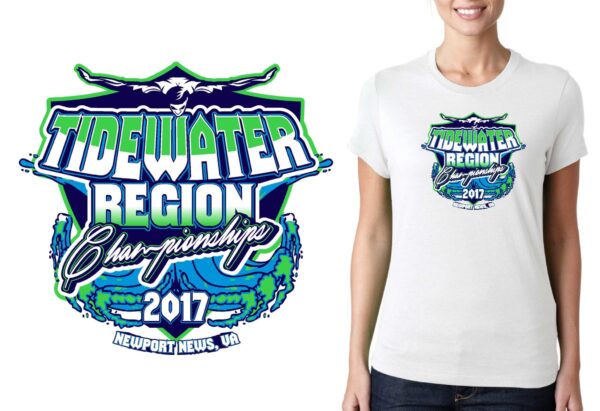 PRINT 2017 Tidewater Region Championships swim logo design