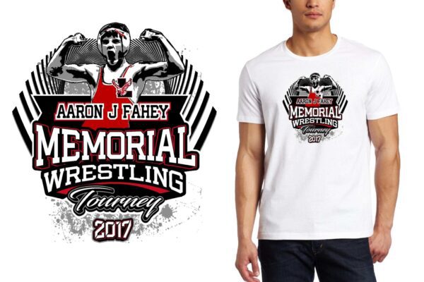 PRINT 2017 Lowville Aaron J Fahey Memorial wrestling logo design