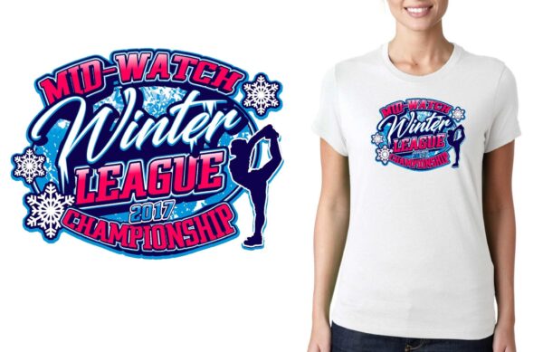 PRINT 2017 Mid Wach Winter League Championship cheer logo design