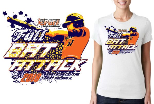 2018 EPGFA fall bat attack IL softball logo design