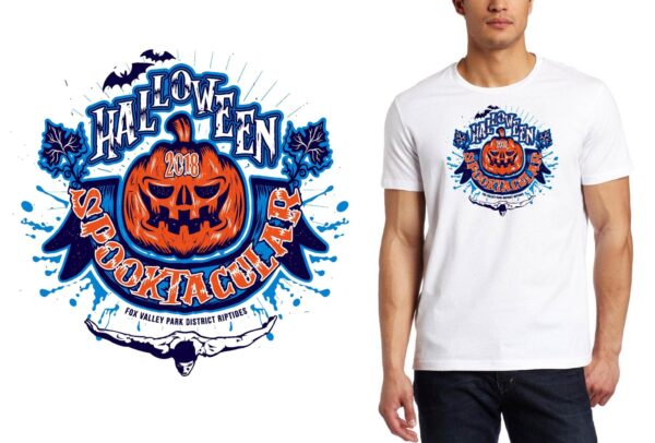 PRINT 2018 Halloween Spooktakular IL SWIM logo design