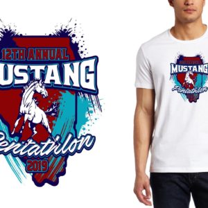 PRINT 2019 12th Annual Mustang Pentathlon logo design