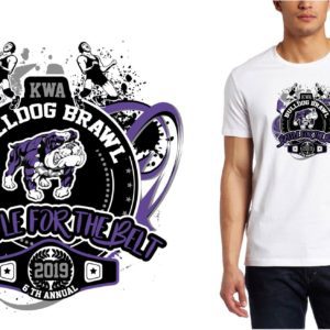 2019 6 th Annual KWA Bulldog Brawl wrestling IL logo design