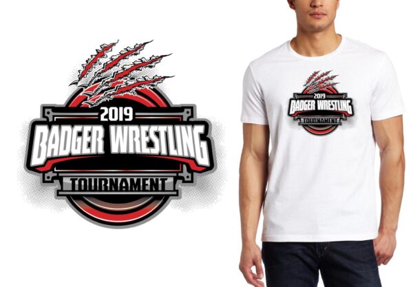 PRINT 2019 Badger Wrestling Tournament IL logo design