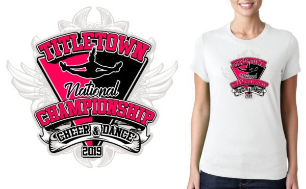 PRINT 2019 Titletown National Championship CHEER DANCE logo design