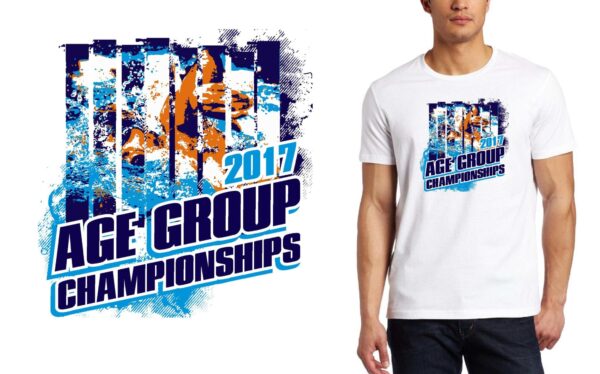 PRINT 2017 Age Group Championships swim logo design