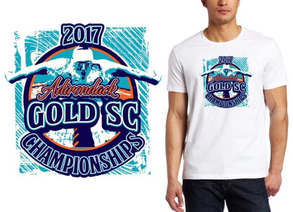 PRINT 17 AD Gold SC Championships swim logo design