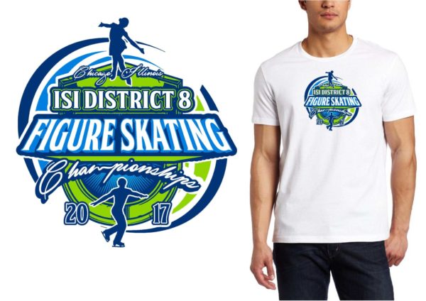 PRINT ISI District 8 Figure Skating Championships skating logo design