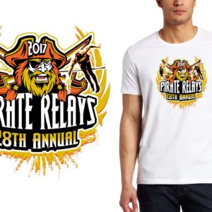 PRINT 2017 28th Annual Pirate Relays track logo design
