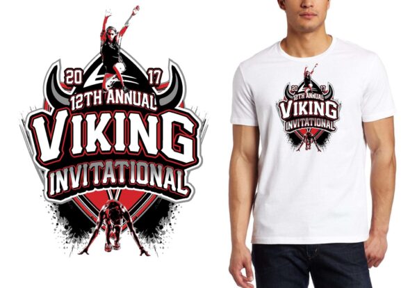 PRINT 2017 Viking Invitational track logo design