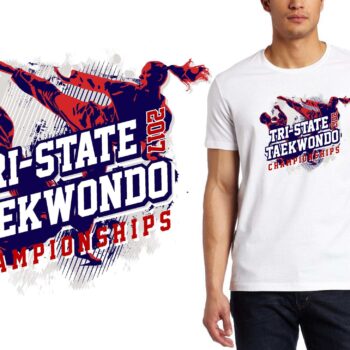 PRINT 17 Tri State TKD Championships TAEKWONDO logo design