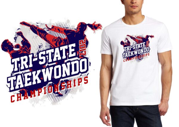 PRINT 17 Tri State TKD Championships TAEKWONDO logo design