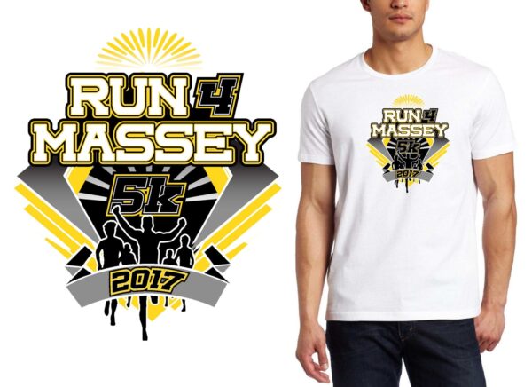 PRINT 17 Run 4 Massey 5k track logo design