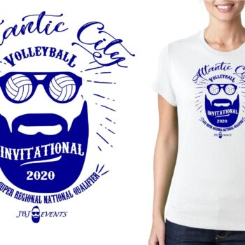 Atlantic City Invitational volleyball logo design