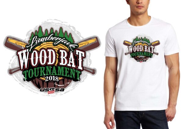 PRINT Lumberjack Wood Bat Tournament logo design