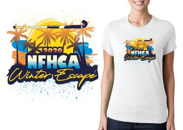 PRINT NFHCA Winter Escape logo design