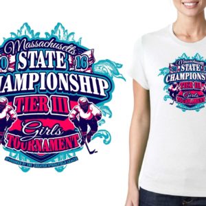 Massachusetts State Championship Tier III Girls Tournament logo design