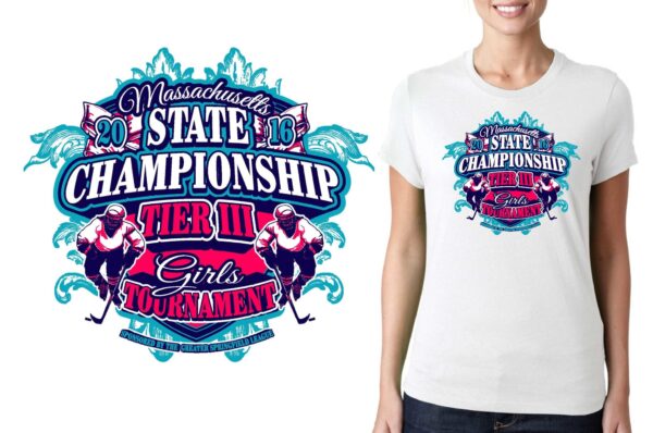Massachusetts State Championship Tier III Girls Tournament logo design