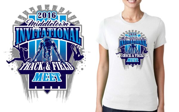 Middletown Invitational Track and Field Meet Logo design