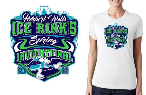 Wells Spring Invitational figure skating logo design