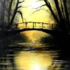 Bridge in Golden Sunshine | Easy Painting for Beginners | Abstract3