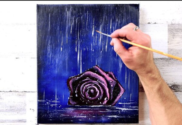 Rose in the Rain by Peter Dranitsin abstract painting3