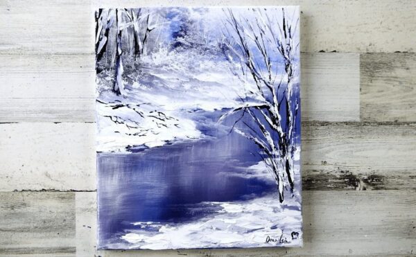 Warm Winter Landscape | Acrylic Painting | Easy Painting for Beginners0