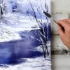 Warm Winter Landscape | Acrylic Painting | Easy Painting for Beginners0