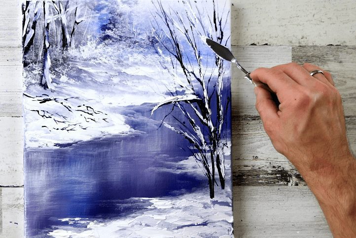 Warm Winter Landscape | Acrylic Painting | Easy Painting for Beginners0