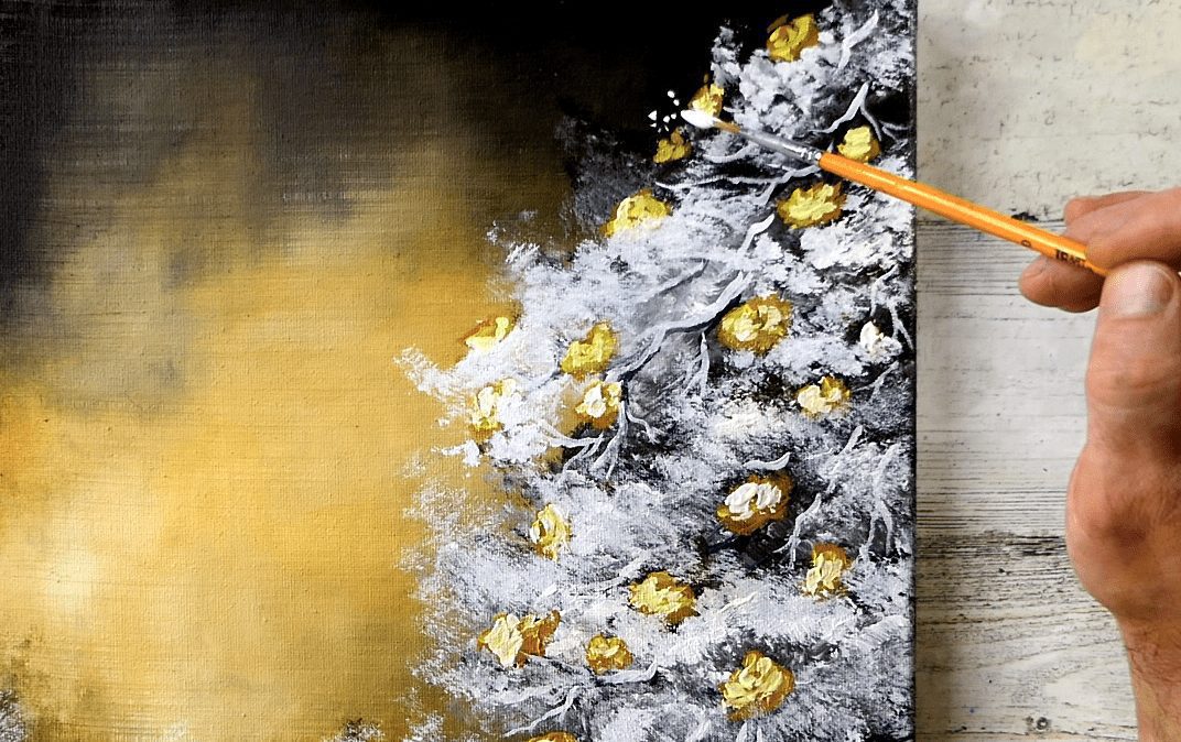 Breath of Radiance: Yellow Roses Bloom in the White Snow