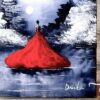 Lady of the Lake | Red Dress | Easy Acrylic Abstract Painting for Beginners3
