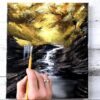 Little Waterfall | Autumn Landscape | Acrylic Painting Challenge for Beginners | Abstract4