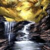 Little Waterfall | Autumn Landscape | Acrylic Painting Challenge for Beginners | Abstract4