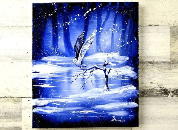 SNOW OWL | EASY acrylic painting for BEGINNERS | Abstract0