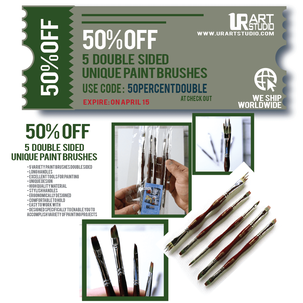 50% OFF UNIQUE PAINT BRUSH SET – 5 DOUBLE SIDED PAINT BRUSHES