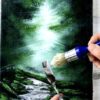 SUNSHINE in Deep Green Forest | Easy Acrylic Painting for Beginners | Abstract LANDSCAPE ART