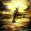 Ship sailing at Sunset | Acrylic Painting Challenge for Beginners | Abstract2