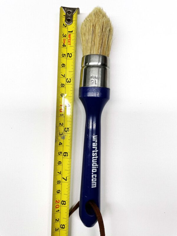 long handle blue pointed oval brush measurement