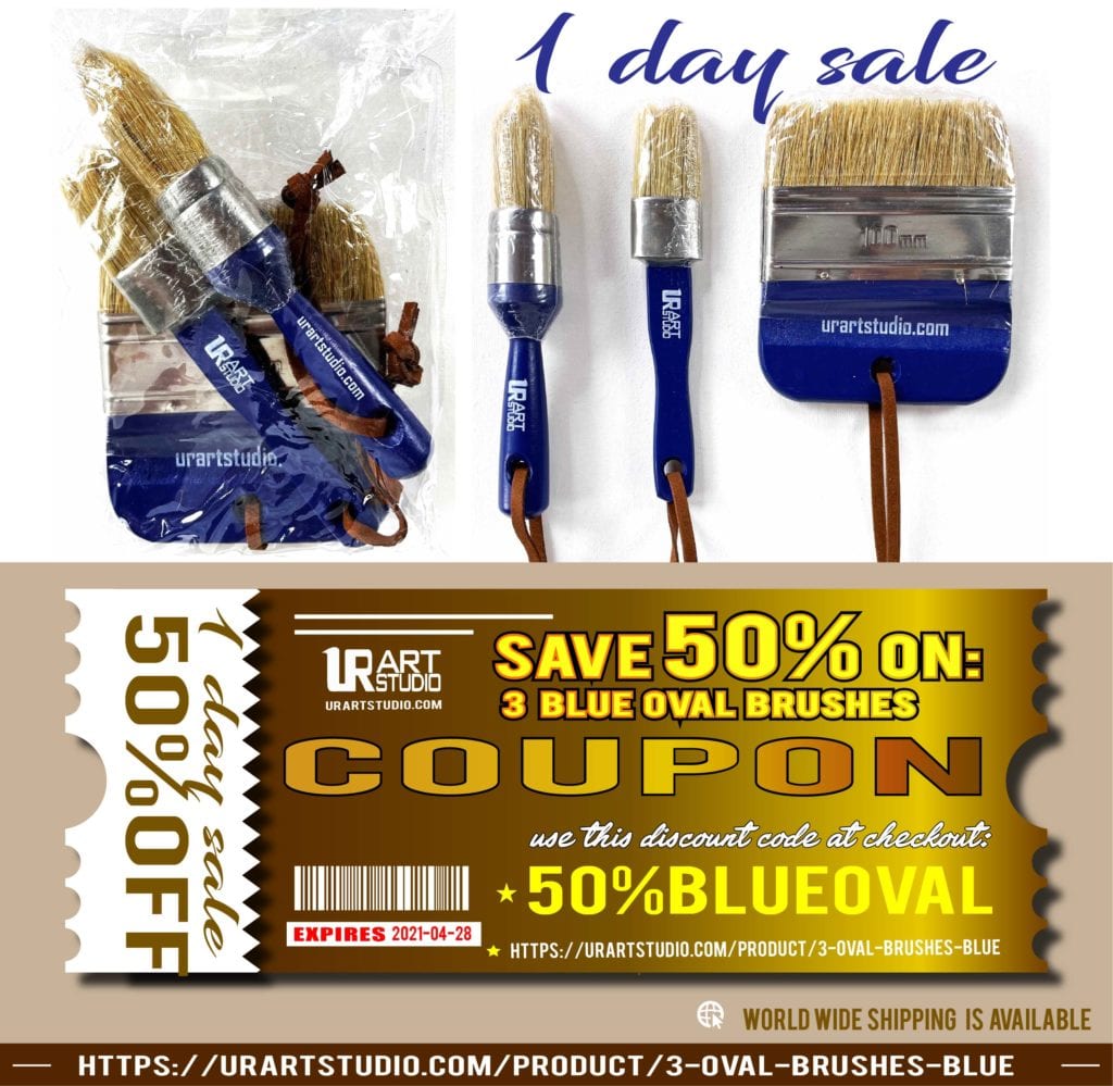 50 off blue oval brushes