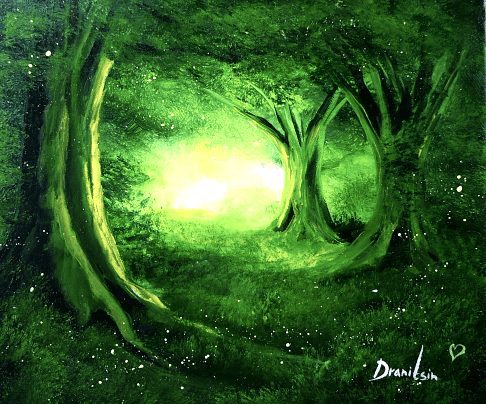 Green Landscape Painting