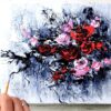 Roses | Acrylic Art | Easy Abstract Painting for Beginners | Plastic Wrap | Palette Knife 01