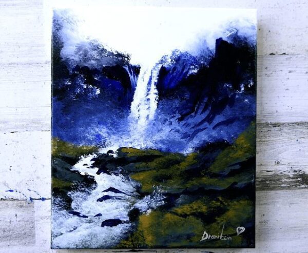 DISTANT WATERFALL ACRYLIC PAINTING DRANITSIN 0